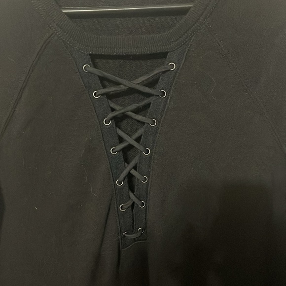 Pam & Gela Choker Lace Up Dress in Black - Picture 5 of 6